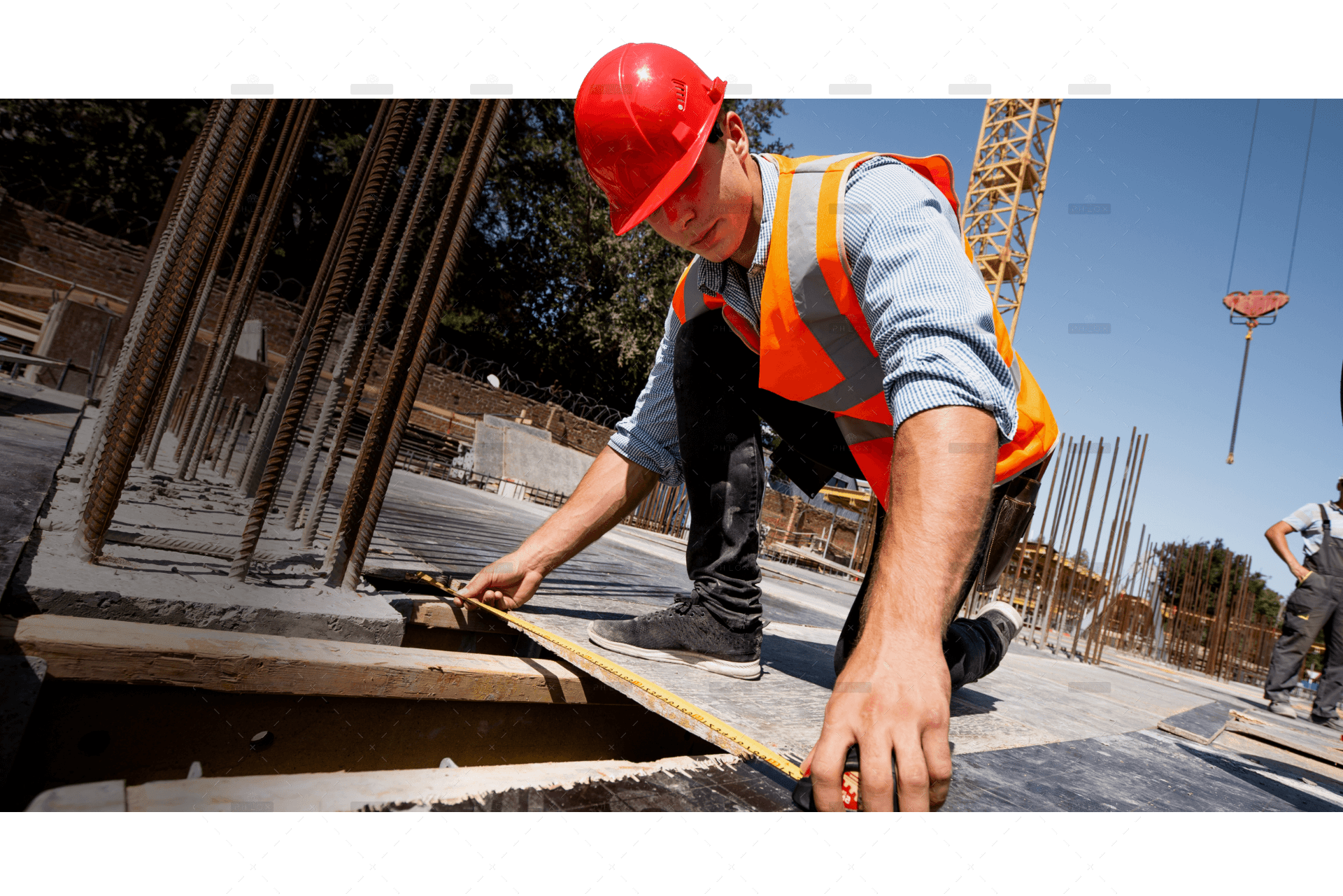 Gopher State Pallets MN two civil engineers measuring the wooden pallets in the construction site 2